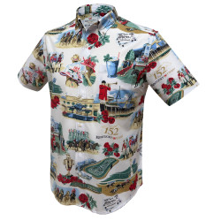 KD M 152 Allover Button Up WHT